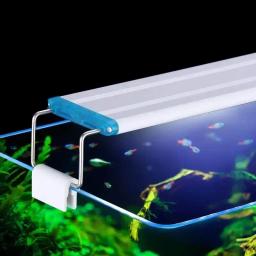 LED Aquarium Light com suporte extensível, lâmpada do tanque de peixes, lâmpada vegetal, à prova de respingos, plug UE, 3 modos de cores, 4 linhas, 220V - Image 6