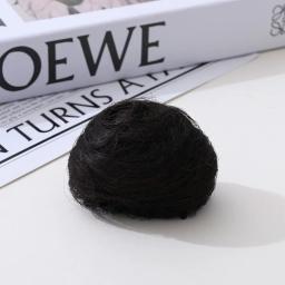 Bun de cabelo sintético coreano para mulheres, preto, marrom, reto, grampo, extensão do cabelo, hairpieces para mulheres, chignons de orelha de gato, 2pcs - Image 2