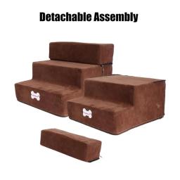 Escada de cama removível antiderrapante, escada de rampa para cães pequenos e gatos, suprimentos para cães, 3 passos, 30cm - Image 3