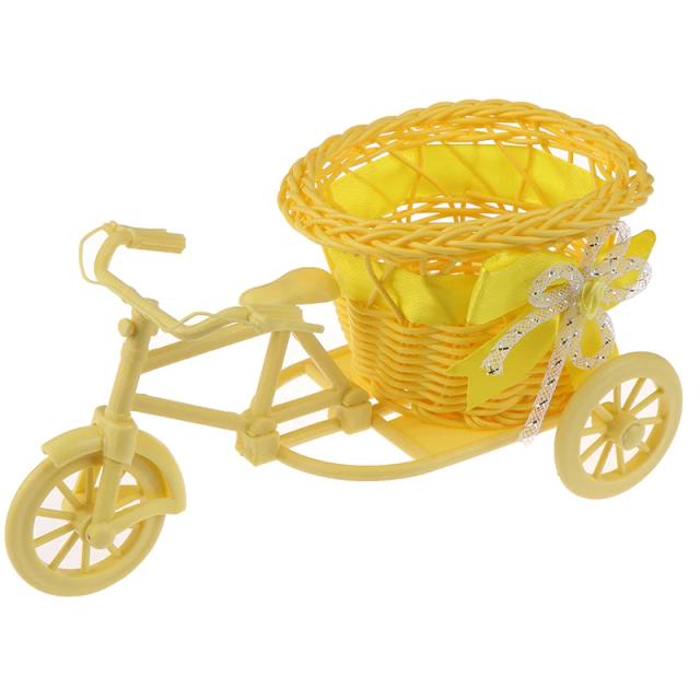 Cesta de Flores de Bicicleta de Plástico para Decoração – Pequena e Bonita para Casamentos, Festas e Ambientes Internos