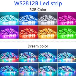 Fita LED para Decoração de Fundo, Lâmpada, RGB, 5050, Tuya, WiFi, Bluetooth, Controle APP, Flexível, Sonho, Cor Mágica, RGB, WS2812B - Image 2