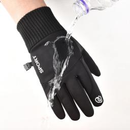 Homens luvas de inverno térmica à prova dwaterproof água ciclismo luvas da motocicleta dedo cheio touchscreen ao ar livre correndo luvas de esqui antiderrapante - Image 3