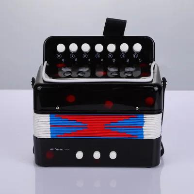 Acordeão Infantil Educativo com 7 Chaves e Válvulas de Ar - Brinquedo em ABS com Cores Opcionais