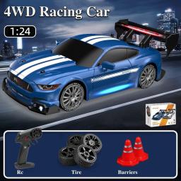 Alta velocidade 1:24 controle remoto racer rápido 4wd recarregável carro de deriva com controle 2.4ghz aventura de corrida para meninos kit presente agora - Image 1