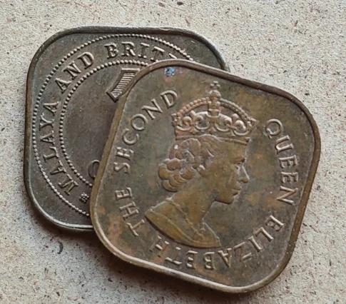 Malaya 20mm Elizabeth Moeda de Cobre Edição Original Coleção Comemorativa