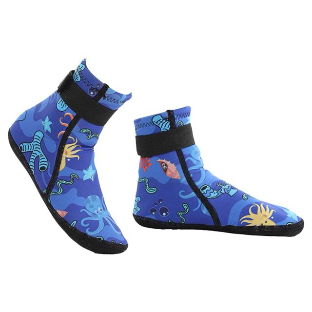 Calçados de Neoprene para Crianças: Meias de Mergulho com Aletas, Botas Protetoras para Praia e Natação, Quente e Confortáveis, 3mm, Ideal para Inverno