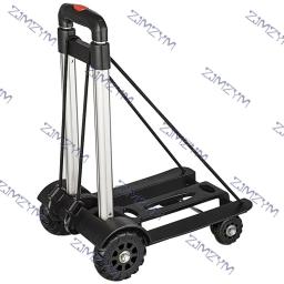 Rodas para carrinho de compras dobrável portátil casa reboque manuseio bagagem transporte de carga de quatro rodas liga de alumínio - Image 4