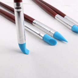 Borracha Silicon Tip Pincéis para pintura a óleo aquarela, Shaping Carving Tool, Ferramentas Clay Escultura, 5pcs - Image 3