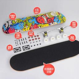 Skate Longboard completo para meninos e meninas, pé duplo, padrão, adolescentes, iniciantes, 31 Polegada - Image 3