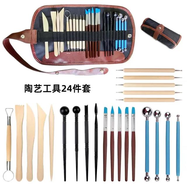 Kit de Ferramentas para Escultura em Cerâmica: 18 a 43 Peças para Artesanato e Modelagem com Argilas de Cera