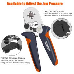 Kit de ferramentas de friso da virola, crimper auto-ajustável do fio da catraca de wozobuy hsc8 6-6a/6-4a para conectores elétricos do fio - Image 4