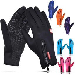 Luvas dos homens de inverno Quente Touchscreen Pesca Esportiva À Prova de Respingo Esqui Exército Ciclismo Snowboard Zipper Antiderrapante Mulheres Luvas - Image 2