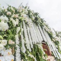 5 pçs flores artificiais pendurado glicínias videira seda falso flor guirlanda decorações para festa de casamento casa parede pano de fundo decoração - Image 5