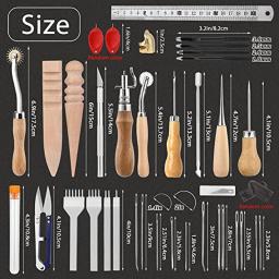52 Pcs/set Kit De Ferramentas De Costura De Couro DIY Artesanato Ferramentas De Costura De Mão Conjunto De Ferramentas Com Groover Awl Encerado Thread Dedal - Image 2