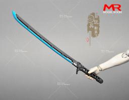 Mini Arma Samurai Sword, Acessórios de Modelo Twin Sabres, Fit 6 ''Soldier, Figuras Body Action, Vermelho e Azul, Escala 1:12, 8.7cm - Image 5