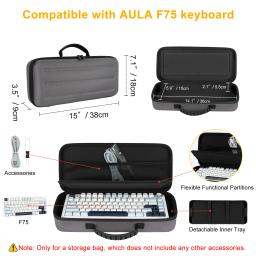 Caso EVA rígido portátil para Aula F75 Gaming Teclado Mecânico, Sacos De Armazenamento, Viagem Carrying Box, Acessórios - Image 2