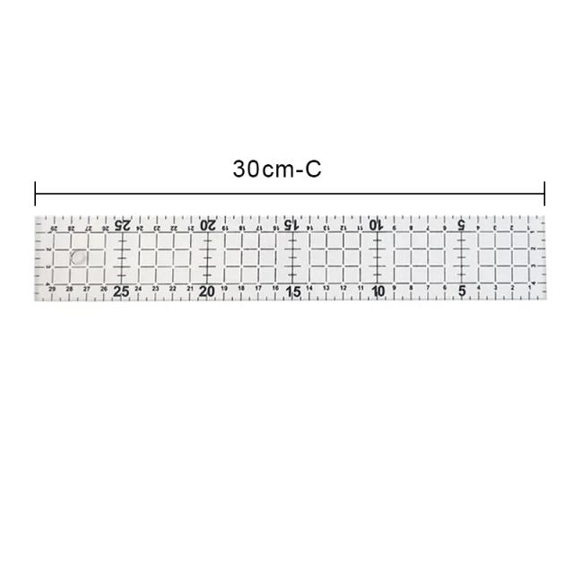 Régua Acrílica Transparente para Costura e Patchwork - Ferramentas de Medição de 15 cm e 30 cm