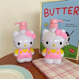Sanrio Olá Kitty Garrafa De Sabão Dos Desenhos Animados, Garrafa De Imprensa De Desinfetante Para Mão Infantil, Refil De Gel De Banho, Modelo Kt - Image 2
