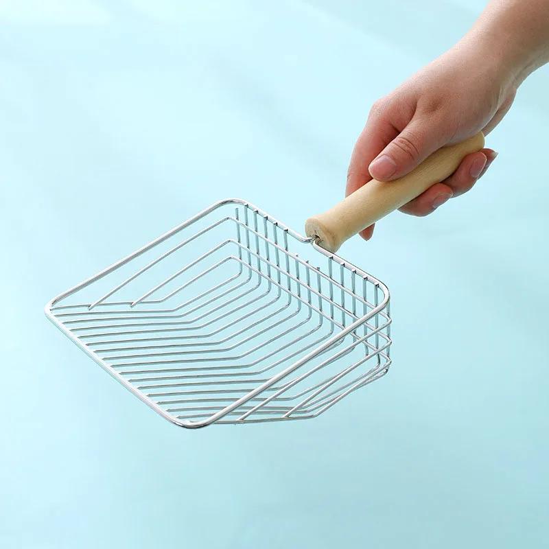 Conveniente Pá de Lixar para Gato, Todo o Metal, Peneira De Areia, Suporte Profundo, Areia Oca, Pá De Limpeza, Peneira De Lixo - Image 1