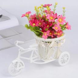 Cesta De Flores De Bicicleta De Plástico, Armazenamento De Vaso, Pequeno, Bonito, Casamento, Festa, Casa, Escritório, Mesa, Decoração De Mesa, 1Pc - Image 1