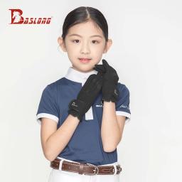 Baslong luvas equestres infantis durante todo o ano, antiderrapante, resistente ao desgaste, equipamento de equitação infantil, luvas de cavaleiro, suprimentos de arnês - Image 3