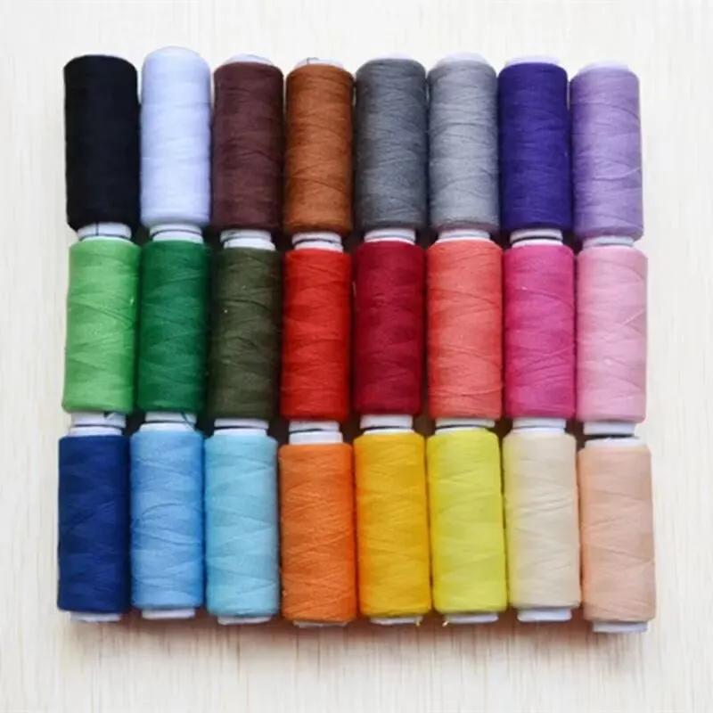 Fio de poliéster Sewing Thread Roll, máquina mão bordado, 200 jardas cada carretel para casa, 24 cores, 100 fios - Image 1