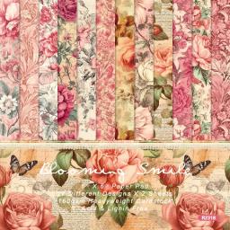 Estilo colorido Floral Papel de fundo, Scrapbook Pads, Junk Journal Paper Pack, Arte Artesanal Papel Artesanal, 6 Polegadas, 12 Folhas - Image 3