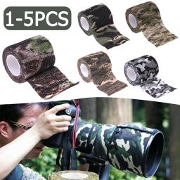 Fita de camuflagem auto-adesiva para caça, bandagem cega, não-tecidos, impermeável, protetora, ao ar livre, envoltórios, 1-5pcs - Image 1