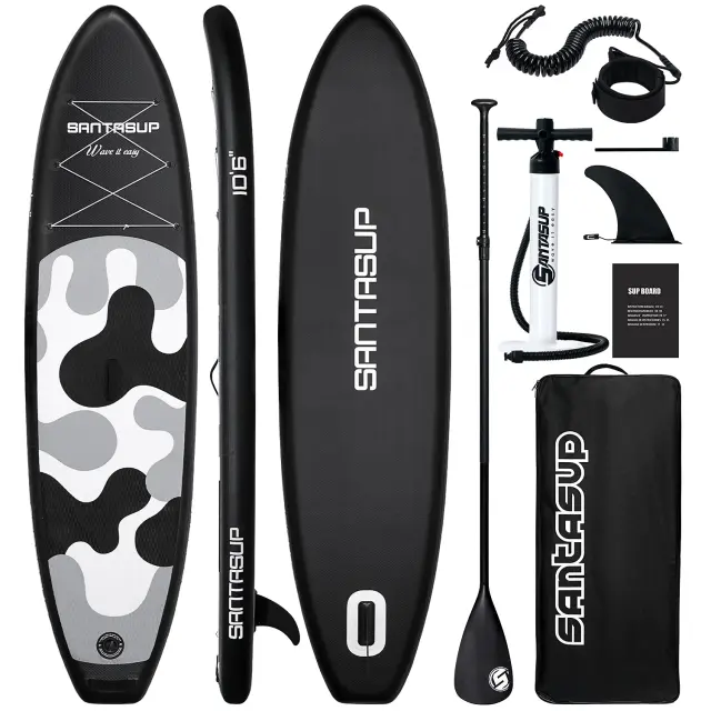 Prancha SUP Inflável Antiderrapante 10'6"×32"×6" Ideal para Remo e Wakeboard