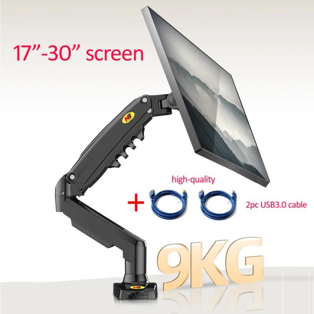 Suporte de Monitor LCD LED com Braço Articulado a Gás para TVs de 17 a 27 polegadas, Capacidade de 2-9kg, Modelo NB F80, Novo