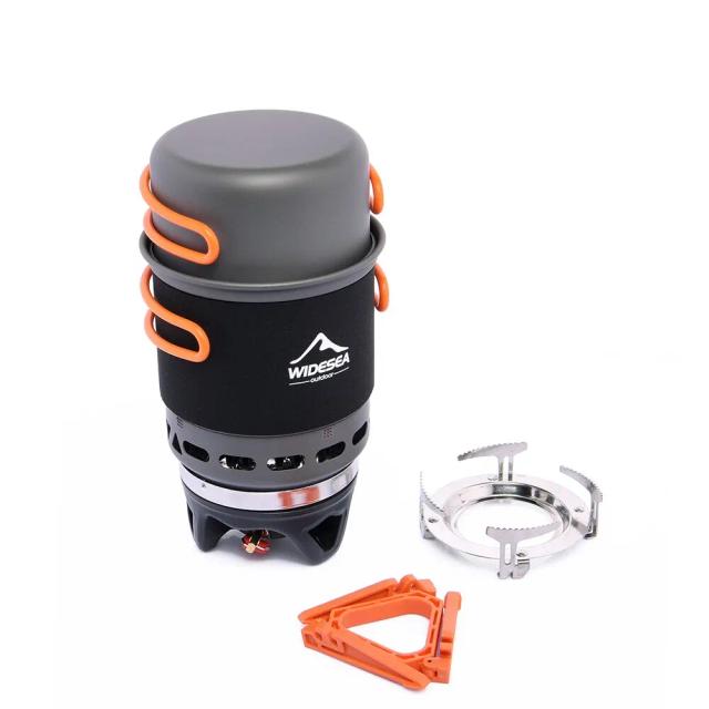 Sistema de Cozinha para Camping Widesea com Trocador de Calor e Queimador a Gás - Conjunto Completo para Turistas e Aventureiros