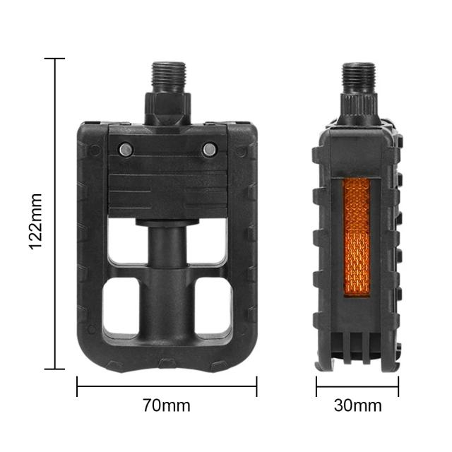 Pedais Dobráveis Universais com Refletor para Bicicletas MTB e de Estrada, Footboard Antiderrapante com Rolamento Selado