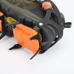 12 dentes de gelo neve crampons anti-deslizamento escalada pinça sapato cobre picos de aço inoxidável neve skid sapato capa crampon - Image 5