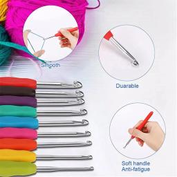 Crochet Hooks Kit com Case para Iniciantes, Agulhas de Crochet Colorido, Fio de Tecer, Alça Ergonômica para Iniciantes, 67Pcs - Image 4