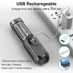 Lanterna LED poderosa recarregável USB 18650 com zoom à prova d'água para pesca e caça 100000   Lanterna tática LED de lúmens - Image 6