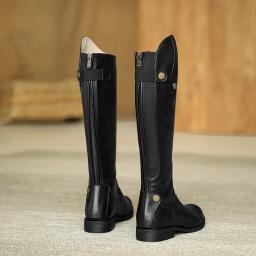 Botas femininas de couro genuíno, botas de equitação longas, equipamento equestre, novo para outono e inverno - Image 5