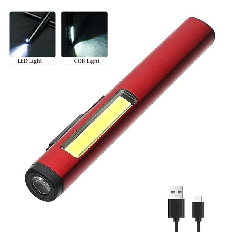 Lanterna LED recarregável Mini USB, Pen Clip Multifuncional, 800mAh, 365nm, Luz UV, COB, Camping, Reparação de Trabalho, 4 em 1 - Image 1