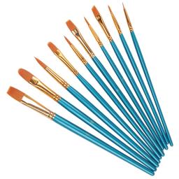 Acrílico Aquarela Paint Brush Set, Round Pointed, Nylon Dica Cabelo, Multifunções Gancho Linha, Curto Pointed Pen, Artistas, 10 pcs - Image 5