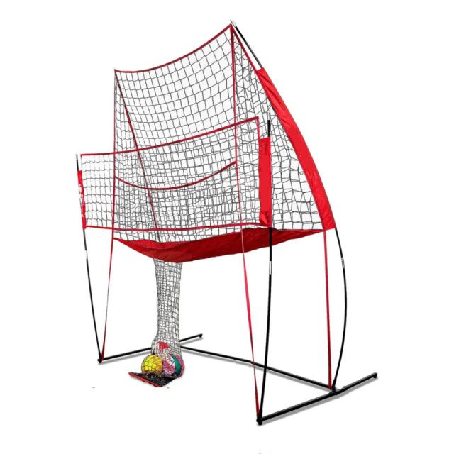 Prática de Voleibol Net Station: Treinamento Eficiente para Bater, Servir e Dribles em Equipe com Equipamento para Treino Individual - 8x11ft