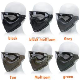 3 lentes máscara de tiro respirável tático paintball máscara facial completa wargame combate airsoft cs malha aço proteção máscara facial - Image 6