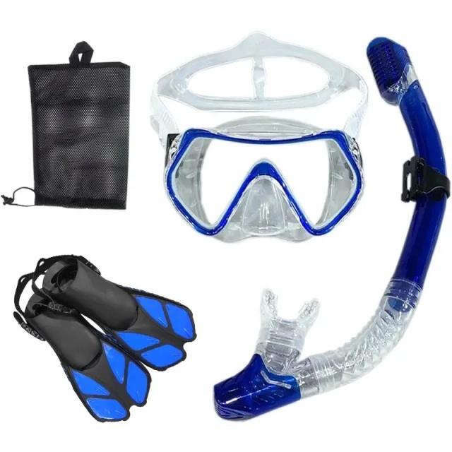 Conjunto de Máscara e Óculos de Snorkel para Adultos com Tubo de Natação Unisex