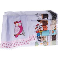 Pano de Prato Guardanapo Bordado Patchwork Pé de Galinha Kit 100% Algodão - Image 1