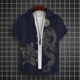 Graphic Dragon, manga curta masculina, camisas da moda casual, tops de verão, blusa masculina, streetwear, camisas 3D, 2024 - Image 3