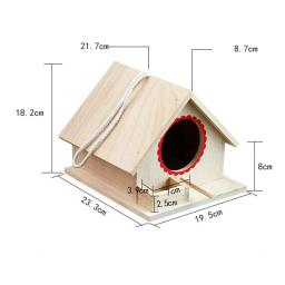 Birdhouse de madeira para jardim ao ar livre, Ninho de pássaro papagaio, Casa de madeira, Bird Cage Acessórios, Pet Shop, Jardim Pátio - Image 2