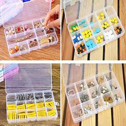 Caixas De Armazenamento De Jóias, Embalagem Ajustável, Transparente Ferramenta Caso Artesanato, Strass Organizador, Display Containers, Plástico - Image 6