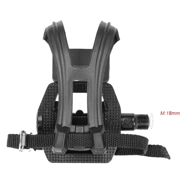 Pedais 9/16 Spin Bike Pedais Pedal Híbrido com clipes tiras para dedos adequados - Image 1