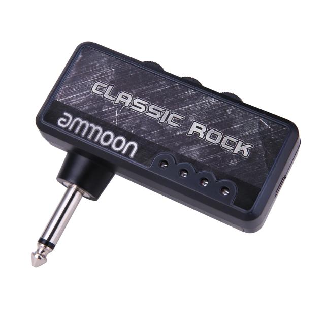 Amplificador de guitarra elétrica Ammoon com efeitos de distorção clássicos e entrada para fones de ouvido 1/4" e 3,5mm