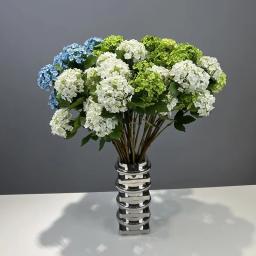 Simulado Snowball Floral Seda Flores Falsas, ramo Longo, Hortênsia, Planta Verde, Decoração Do Casamento, Decoração De Salão - Image 6