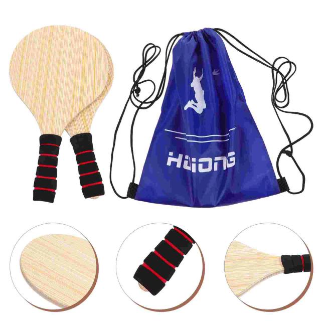 Equipamento Completo para Esportes ao Ar Livre: Placa de Críquete, Raquetes de Badminton, Bola de Praia e Pás Portáteis em Madeira Durável