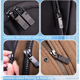 5/10 pçs metal zíper puxar substituição destacável zíper slider puxar guia kit de reparo para vestuário jaqueta diy artesanato costura zip cabeça - Image 5